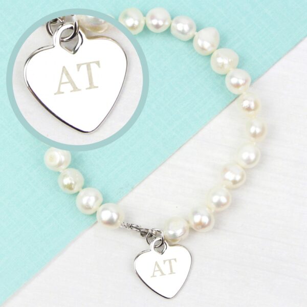 Personalised White Freshwater Pearl Initial Bracelet - Image 5
