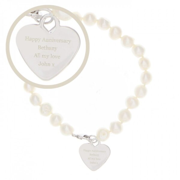 Personalised White Freshwater Pearl Message Bracelet - Image 2