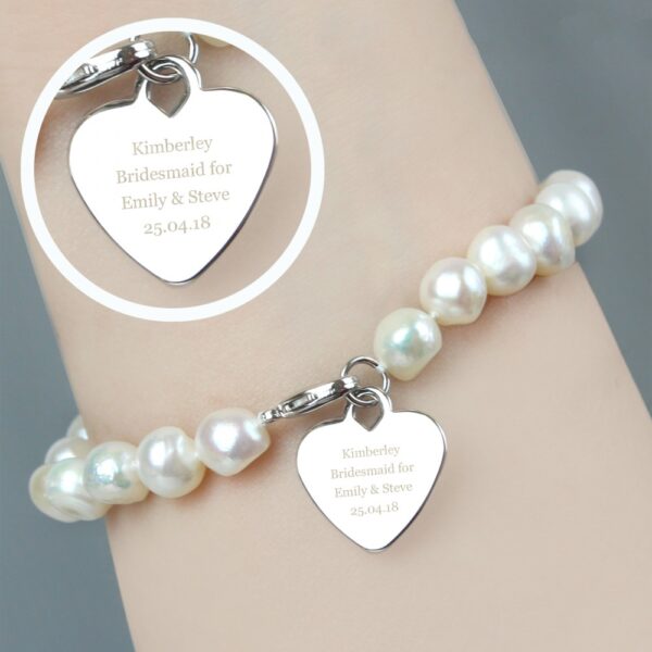 Personalised White Freshwater Pearl Message Bracelet - Image 3
