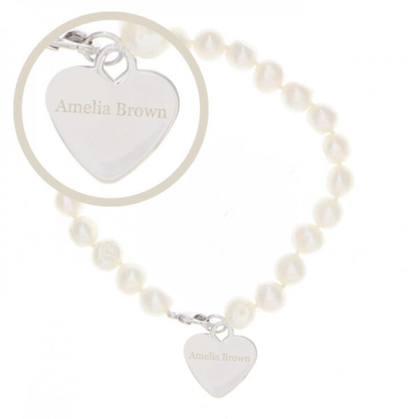 Personalised White Freshwater Pearl Name Bracelet - Image 2