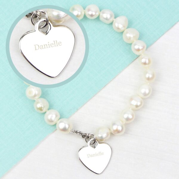 Personalised White Freshwater Pearl Name Bracelet - Image 5