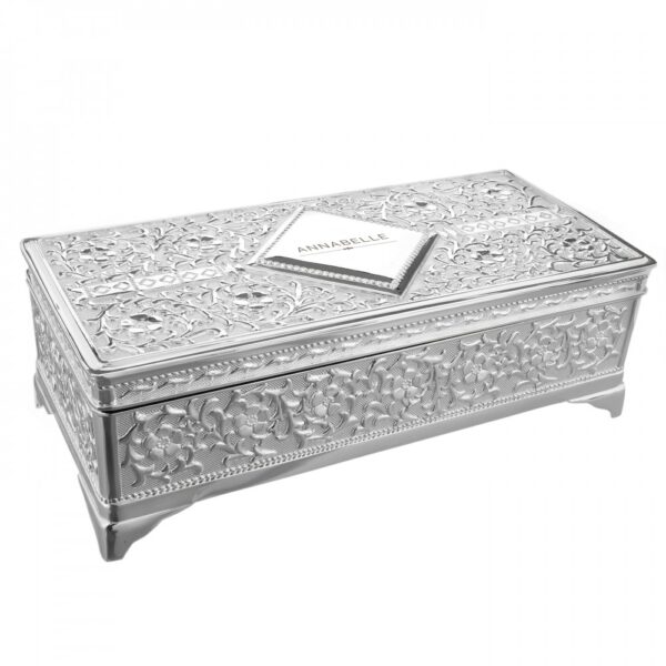 Personalised Classic Antique Silver Plated Jewellery Box - Image 8