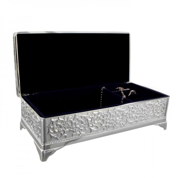 Personalised Swirls & Hearts Antique Silver Plated Jewellery Box - Image 12