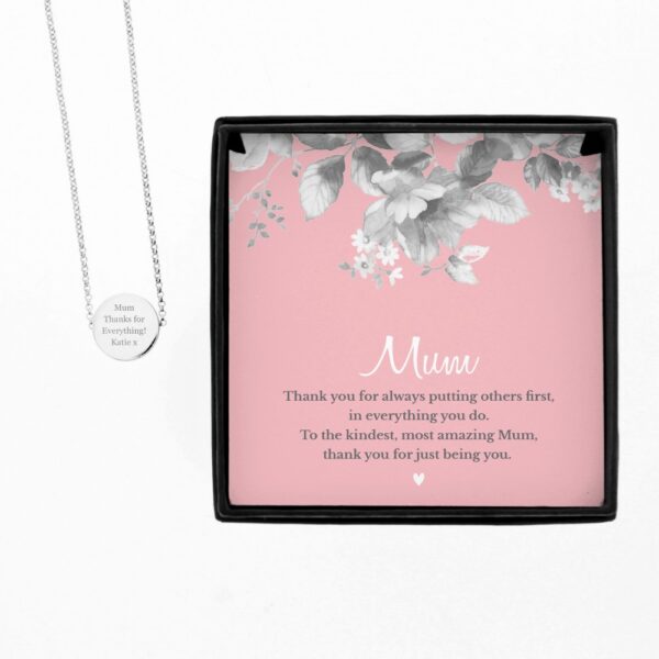 Personalised Mum Sentiment Silver Tone Necklace and Box - Image 4