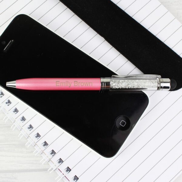 Personalised Diamante Elements Pink Pen - Image 4