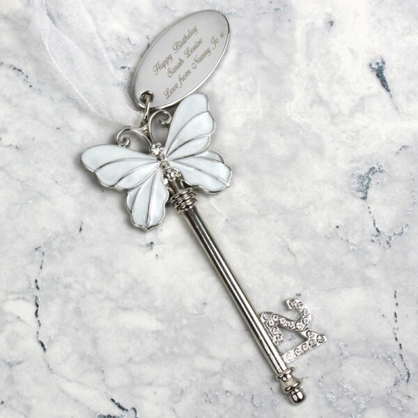 Personalised Butterfly 21st Birthday Key