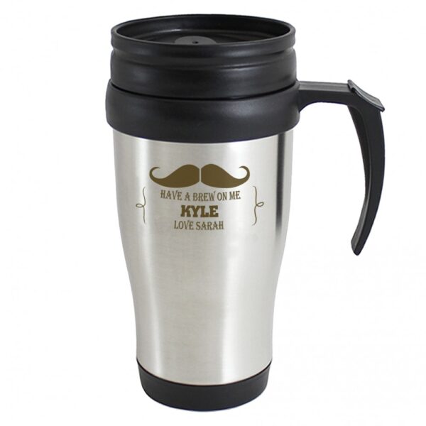 Personalised Moustache Travel Mug - Image 3