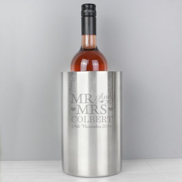 Personalised Mr & Mrs Wine Cooler - Image 3