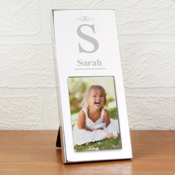 Personalised Small Initial 3x2 Silver Photo Frame