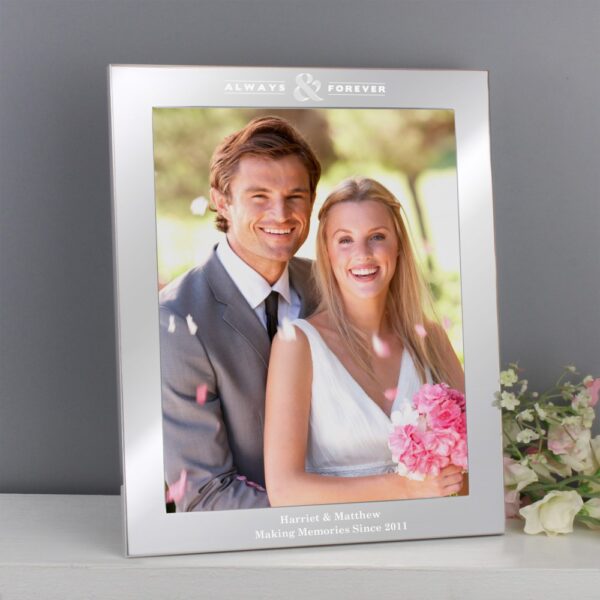 Personalised Always & Forever 10x8 Silver Photo Frame - Image 3