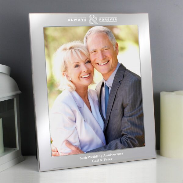 Personalised Always & Forever 10x8 Silver Photo Frame - Image 4