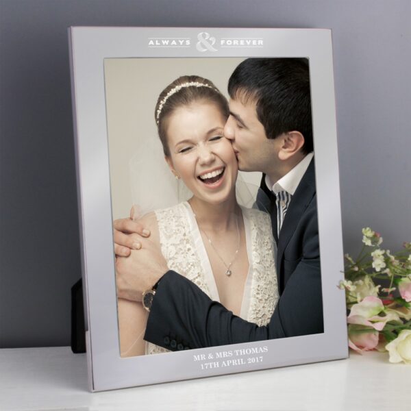Personalised Always & Forever 10x8 Silver Photo Frame - Image 5