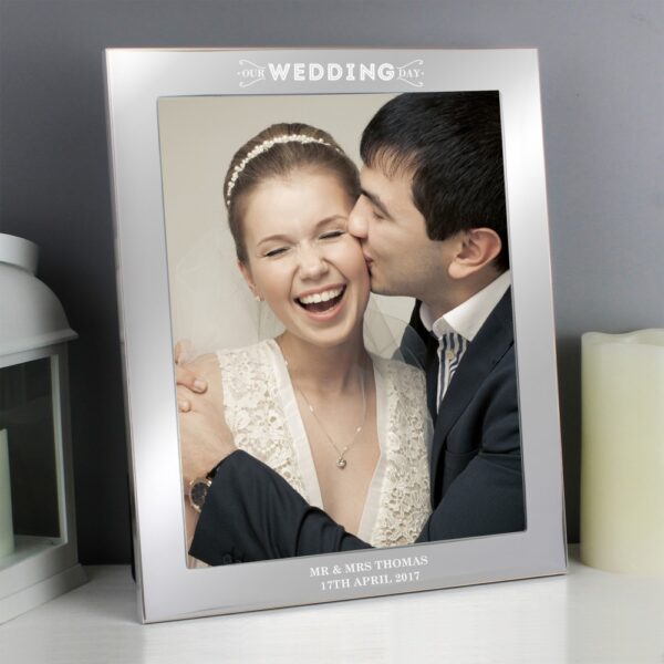 Personalised Our Wedding Day 10x8 Silver Photo Frame - Image 3