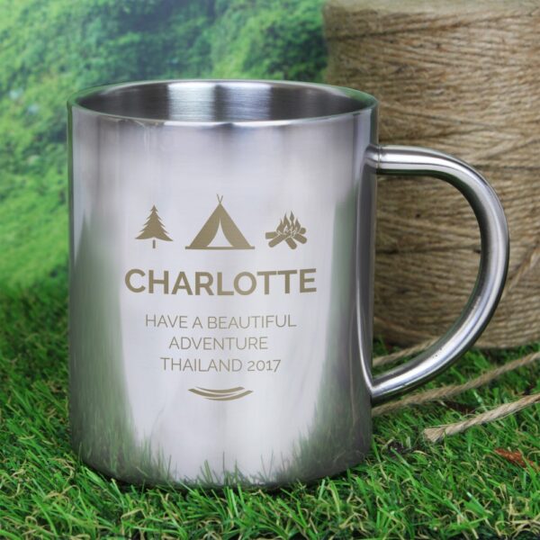 Personalised 'Wilderness Wanderer' Stainless Steel Mug - Image 3