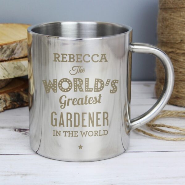 Personalised 'The World's Greatest' Stainless Steel Mug - Image 5