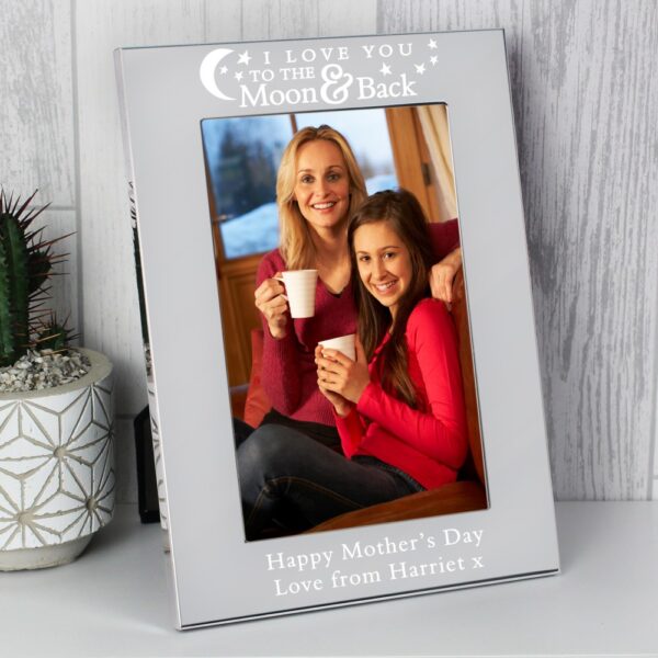 Personalised To the Moon and Back... 6x4 Silver Photo Frame - Image 3