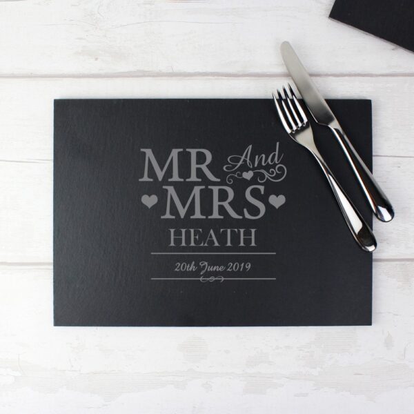 Personalised Mr & Mrs Slate Placemat - Image 5