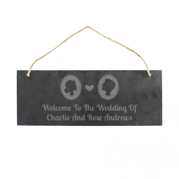 Personalised Cameo Hanging Slate Plaque - Image 2