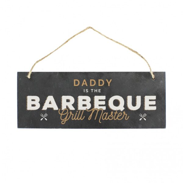 Personalised ""Barbeque Grill Master"" Printed Hanging Slate Plaque - Image 2
