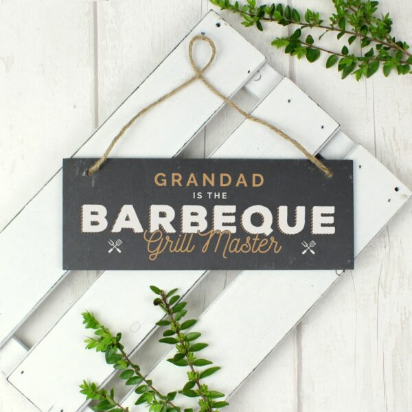 Personalised ""Barbeque Grill Master"" Printed Hanging Slate Plaque - Image 4