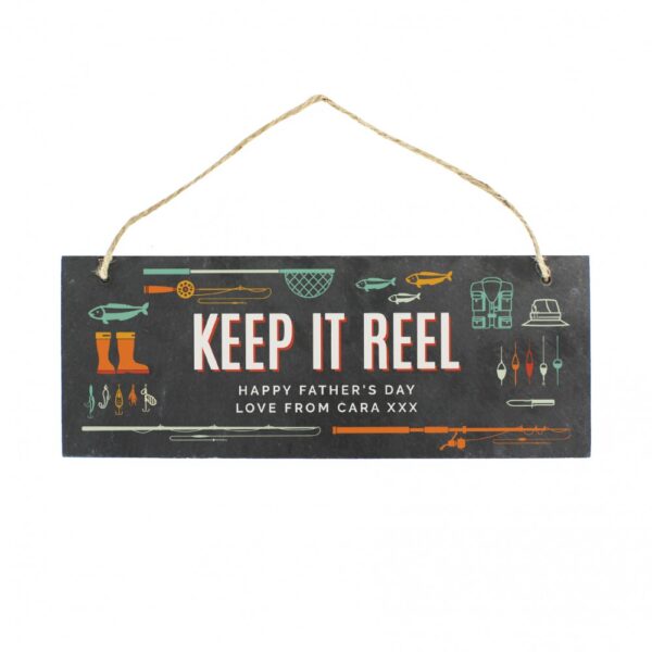 Personalised ""Keep It Reel"" Printed Hanging Slate Plaque - Image 2