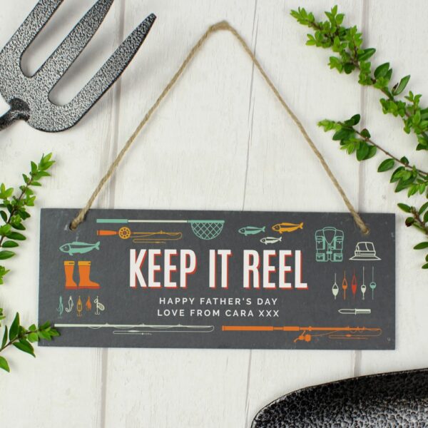 Personalised ""Keep It Reel"" Printed Hanging Slate Plaque - Image 3
