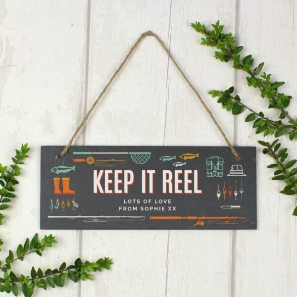Personalised ""Keep It Reel"" Printed Hanging Slate Plaque - Image 6