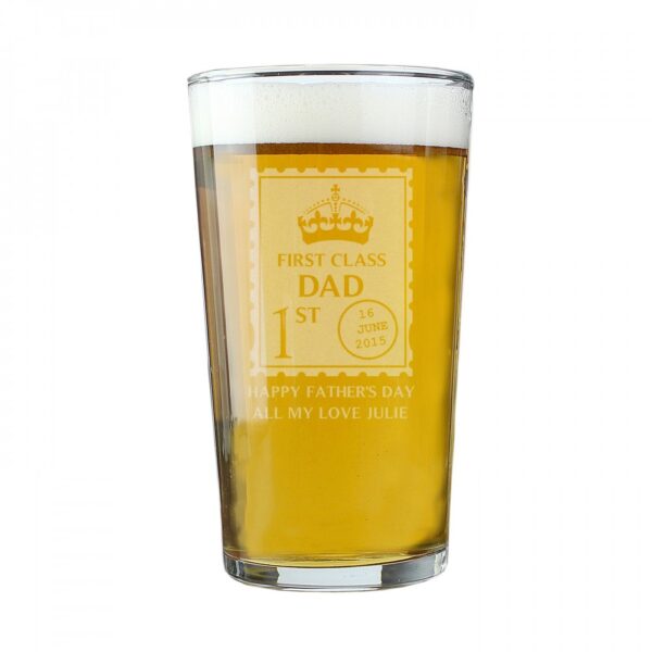 Personalised 1st Class Pint Glass - Image 2