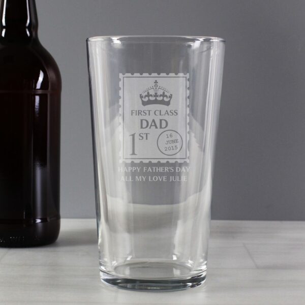 Personalised 1st Class Pint Glass - Image 3
