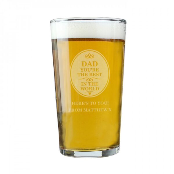 Personalised The Best in the World Pint Glass - Image 2