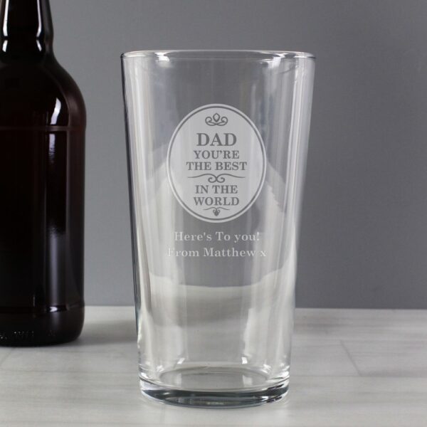 Personalised The Best in the World Pint Glass - Image 3