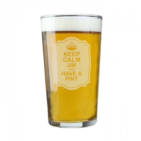 Personalised Keep Calm Pint Glass - Image 2