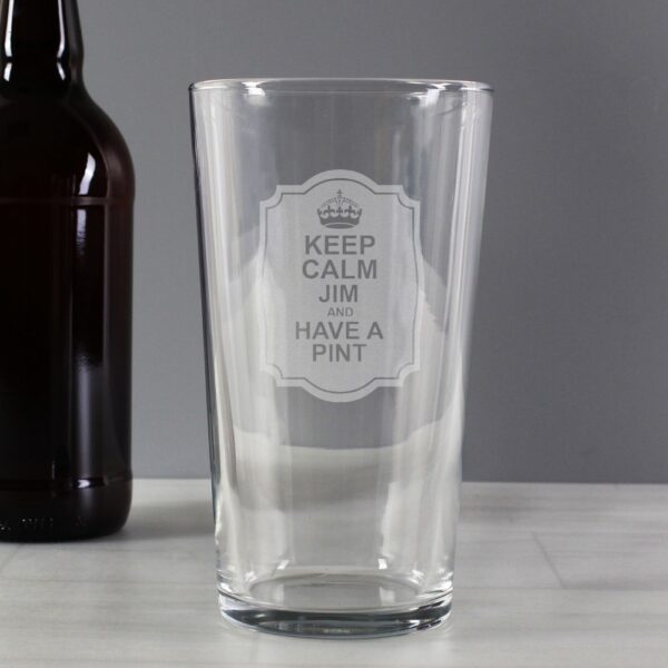 Personalised Keep Calm Pint Glass - Image 3