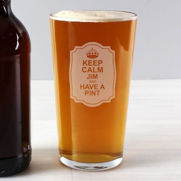 Personalised Keep Calm Pint Glass - Image 4