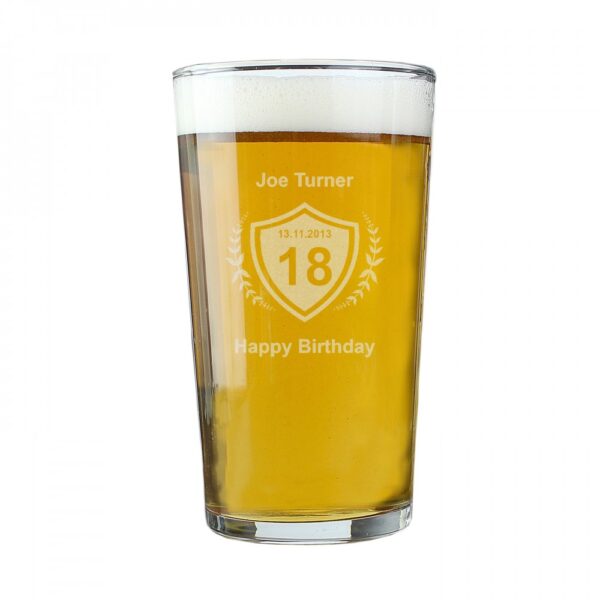Personalised Age Crest Pint Glass - Image 2