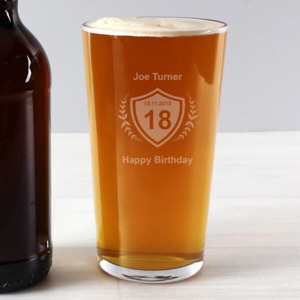 Personalised Age Crest Pint Glass - Image 3