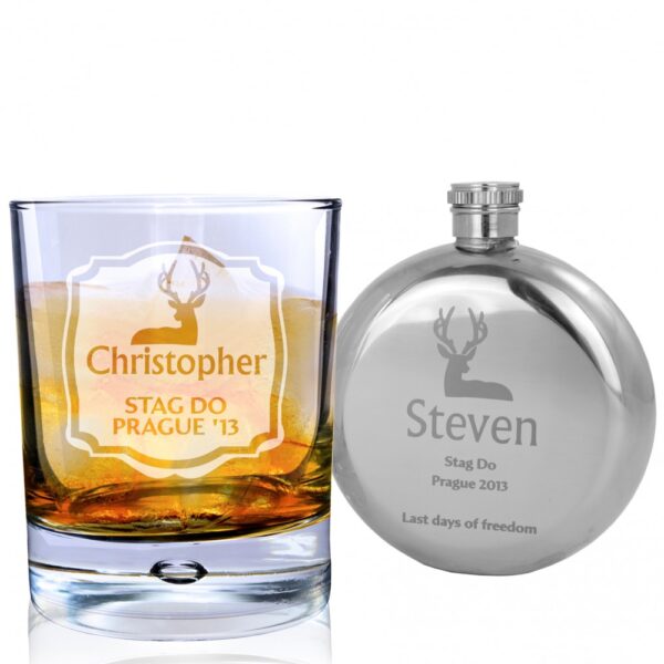 Personalised Stag Tumbler Bubble Glass - Image 3