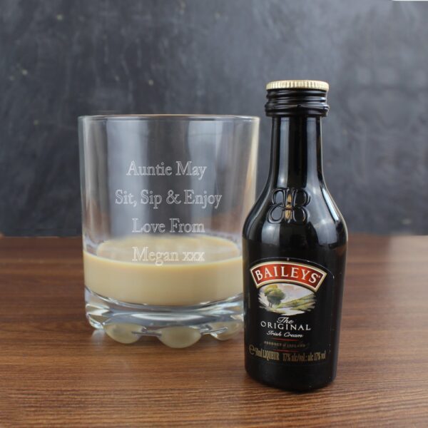 Personalised Tumbler & Baileys Miniature Set