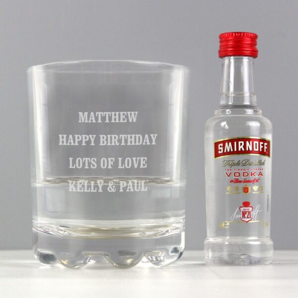 Personalised Tumbler and Smirnoff Vodka Miniature Set - Image 11