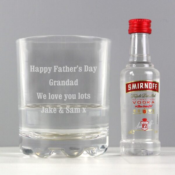 Personalised Tumbler and Smirnoff Vodka Miniature Set - Image 3