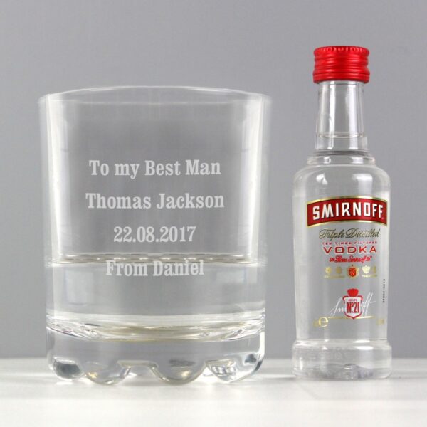 Personalised Tumbler and Smirnoff Vodka Miniature Set - Image 6