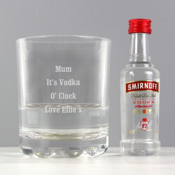 Personalised Tumbler and Smirnoff Vodka Miniature Set - Image 8