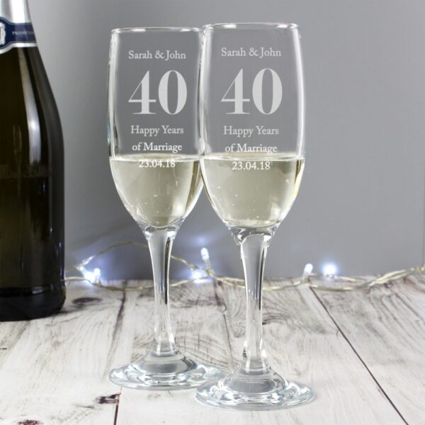 Personalised Anniversary Pair of Flutes with Gift Box - Image 3