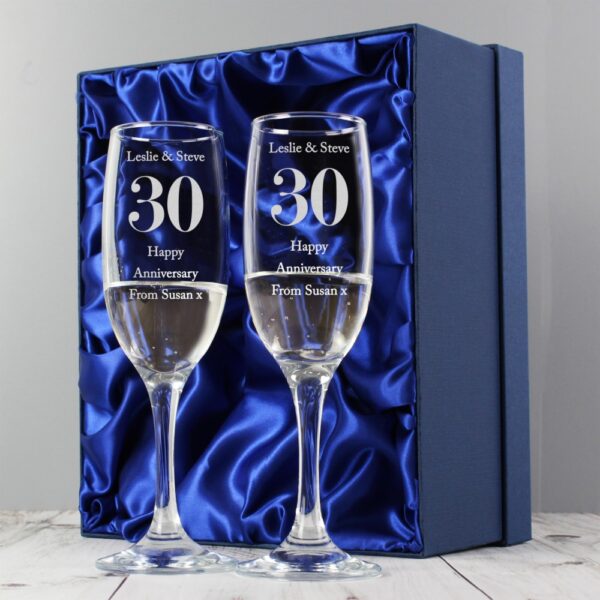Personalised Anniversary Pair of Flutes with Gift Box - Image 4