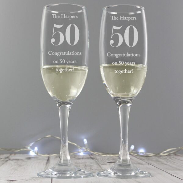 Personalised Anniversary Pair of Flutes with Gift Box - Image 5
