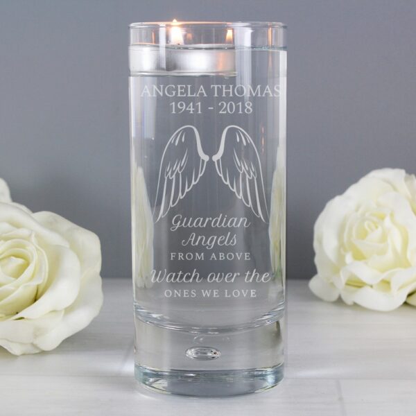 Personalised Guardian Angel Wings Floating Candle Holder - Image 4