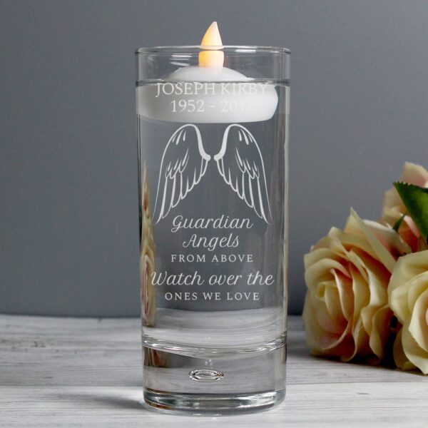 Personalised Guardian Angel Wings Floating Candle Holder - Image 5