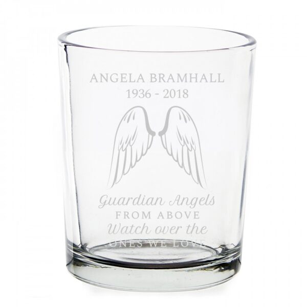 Personalised Guardian Angel Wings Votive Candle Holder - Image 2
