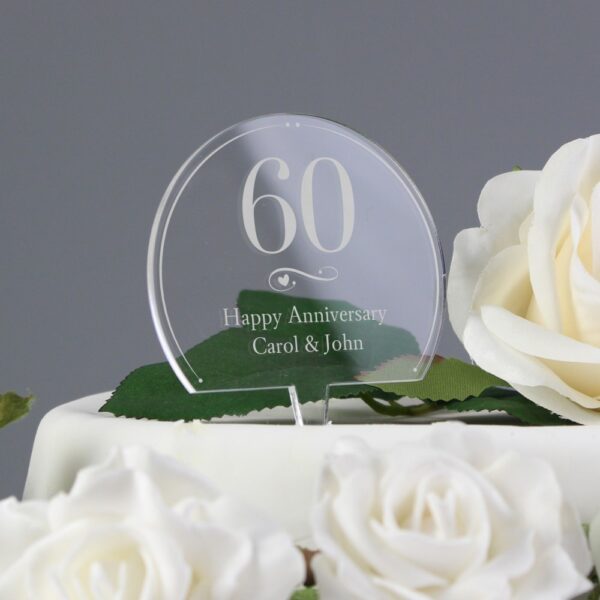 Personalised Swirls & Hearts Age Acrylic Cake Topper - Image 5