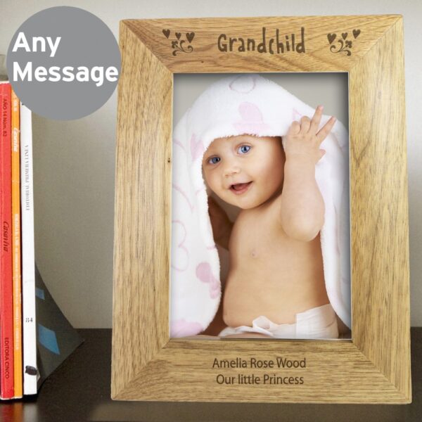 Personalised Grandchild 7x5 Wooden Photo Frame